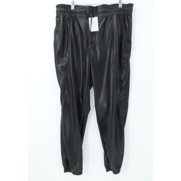 MELISSA NEPTON Pants - Melissa Nepton Kaja Pants Womens XL‎ Black Faux Leather Jogger Minimalist Casual